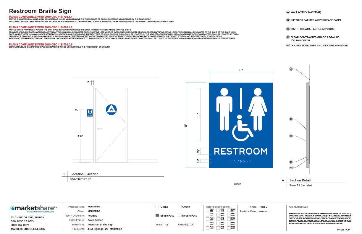 Unisex Braille Sign