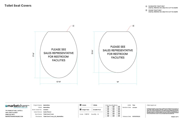 Elongated Size Toilet Seat Cover