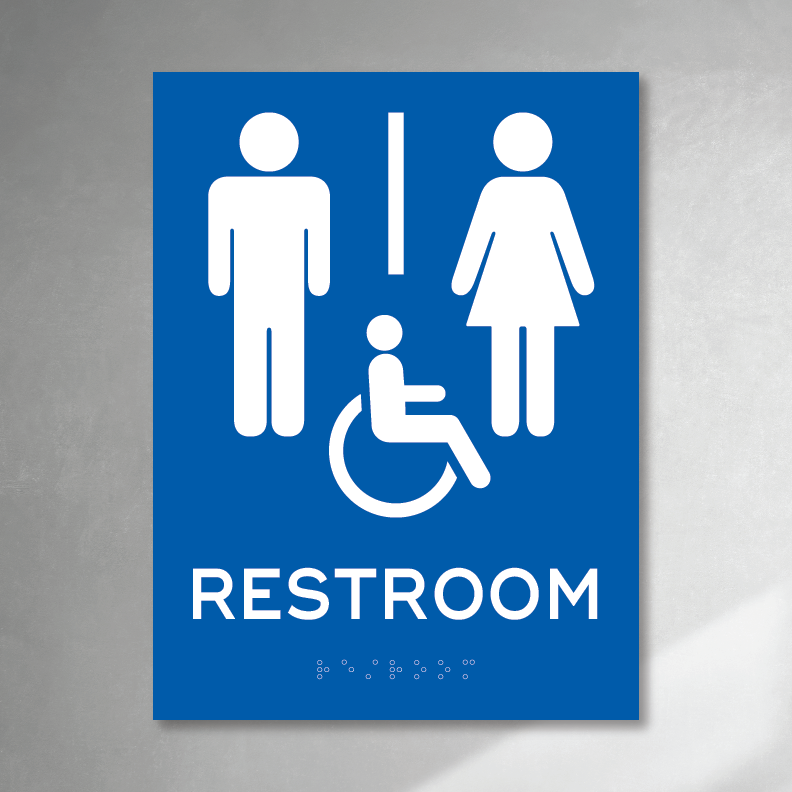 ADA Title 24 Restroom Unisex Braille Sign